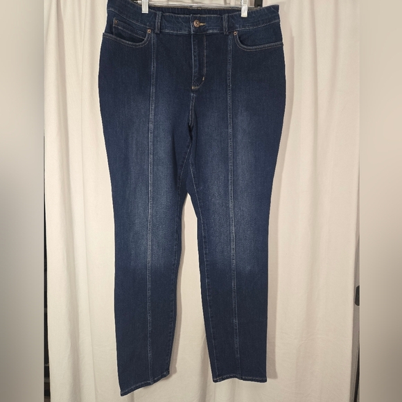 Duluth Trading Women's Jean-Netics High Rise Slim Leg Jeans Sz 16 - Picture 2 of 13